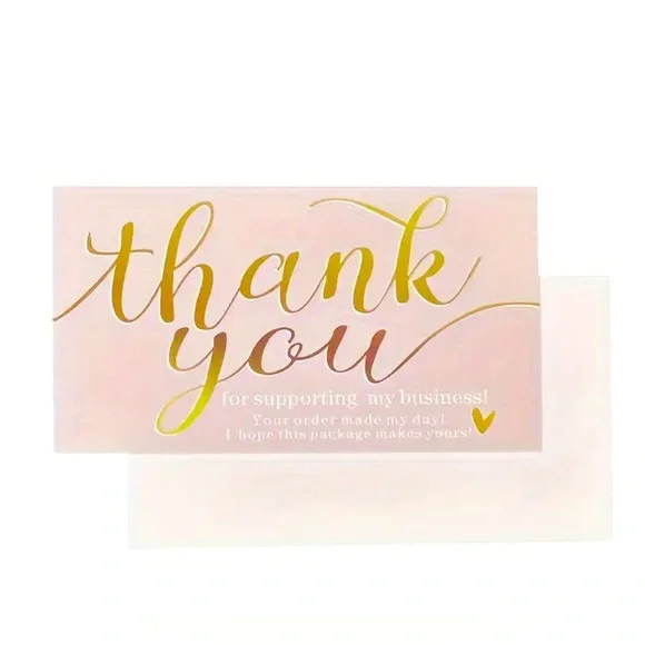 50 Pink Thank You Cards - Picture 3 of 3